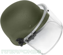 IWEAPONS® Ballistic Bulletproof Helmet with Visor IIIA - Green