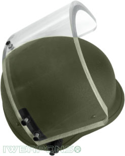 IWEAPONS® Ballistic Bulletproof Helmet with Visor IIIA - Green
