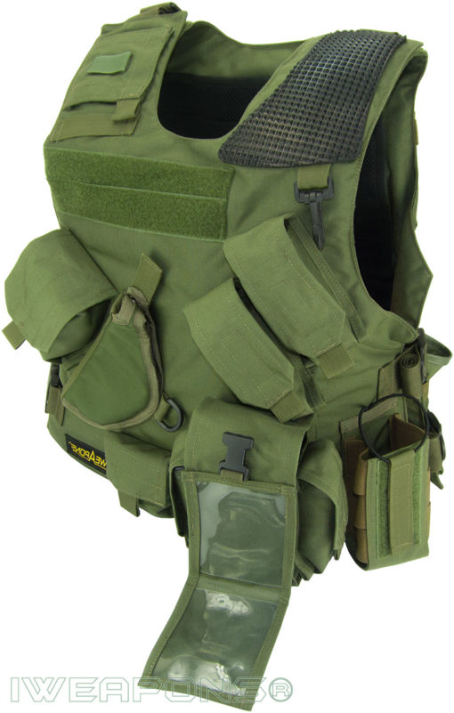 IWEAPONS® Combat Bulletproof Vest - Holster Model - Green - Left Hand