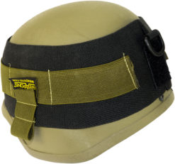IWEAPONS® Black Elastic Cover with Green Strap for Helmet