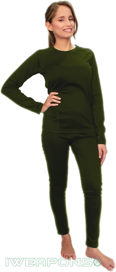 IWEAPONS® Women's Thermal Underwear Top & Bottom Set – Green