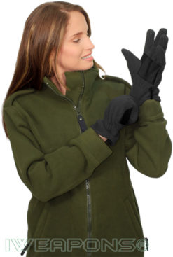 IWEAPONS® Fleece Gloves With Leather - Black