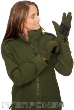 IWEAPONS® Fleece Gloves With Leather - Green