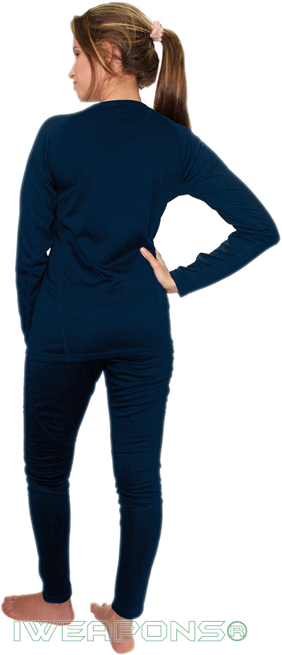 IWEAPONS® Women's Thermal Underwear Top & Bottom Set - Blue