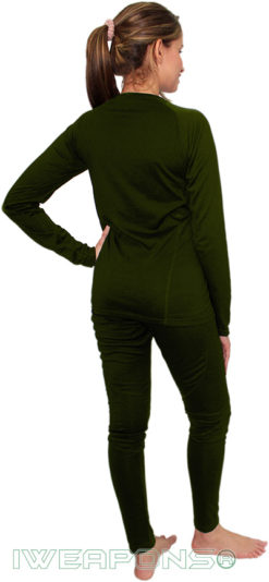 IWEAPONS® Women's Thermal Underwear Top & Bottom Set - Green