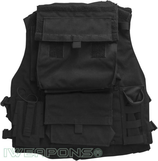 IWEAPONS® Israeli Army Black Military Vest with Holster
