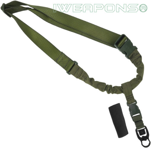 IWEAPONS® Operator Tactical QD 1-Point Bungee Rifle/Shotgun Gun Sling - Green