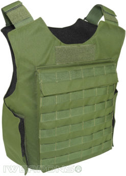 IWEAPONS® MOLLE External Bulletproof Vest IIIA / 3A with 25×30cm Pockets for Armor Plates - Green