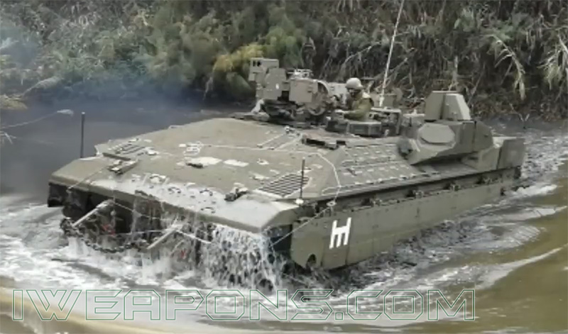 Namer APC crossing a water barrier